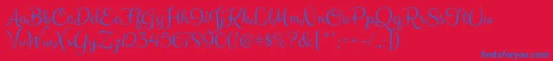 ClickerscriptRegular Font – Blue Fonts on Red Background