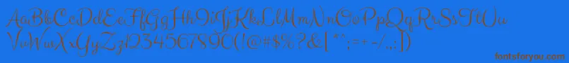 ClickerscriptRegular Font – Brown Fonts on Blue Background