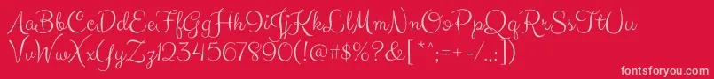 ClickerscriptRegular-Schriftart – Rosa Schriften auf rotem Hintergrund