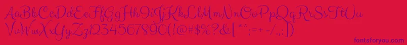 fuente ClickerscriptRegular – Fuentes Moradas Sobre Fondo Rojo