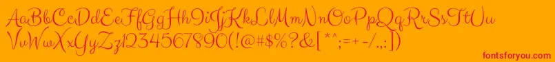 ClickerscriptRegular Font – Red Fonts on Orange Background