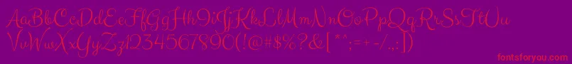 ClickerscriptRegular Font – Red Fonts on Purple Background