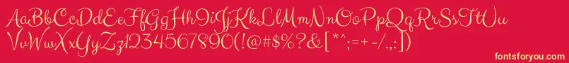 ClickerscriptRegular Font – Yellow Fonts on Red Background