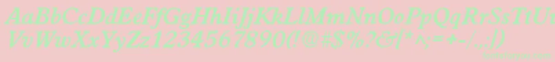 WorcesterBoldItalic Font – Green Fonts on Pink Background