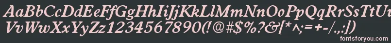 WorcesterBoldItalic Font – Pink Fonts on Black Background