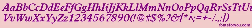 WorcesterBoldItalic Font – Purple Fonts on Pink Background