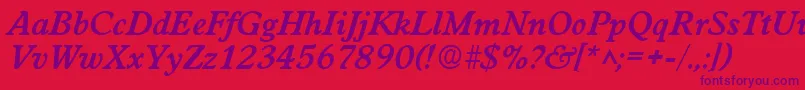 WorcesterBoldItalic Font – Purple Fonts on Red Background