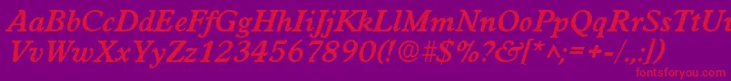 WorcesterBoldItalic Font – Red Fonts on Purple Background