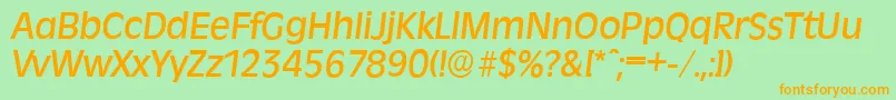 RavennaserialMediumItalic Font – Orange Fonts on Green Background