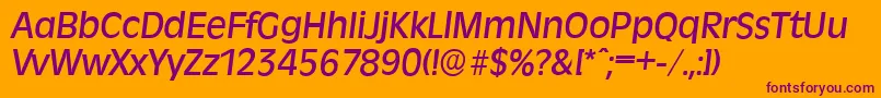 RavennaserialMediumItalic Font – Purple Fonts on Orange Background