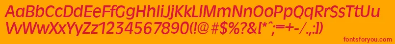 Czcionka RavennaserialMediumItalic – czerwone czcionki na pomarańczowym tle