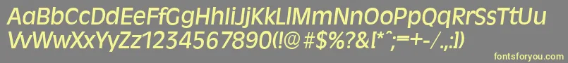 RavennaserialMediumItalic Font – Yellow Fonts on Gray Background