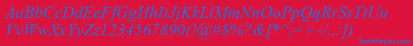 Timeski Font – Blue Fonts on Red Background