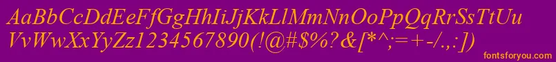 Timeski Font – Orange Fonts on Purple Background