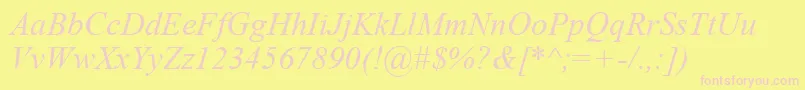 Timeski Font – Pink Fonts on Yellow Background