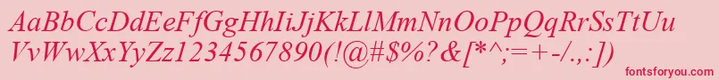 フォントTimeski – ピンクの背景に赤い文字
