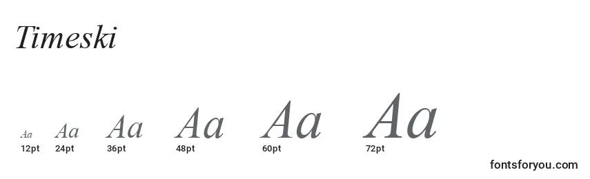 Timeski Font Sizes