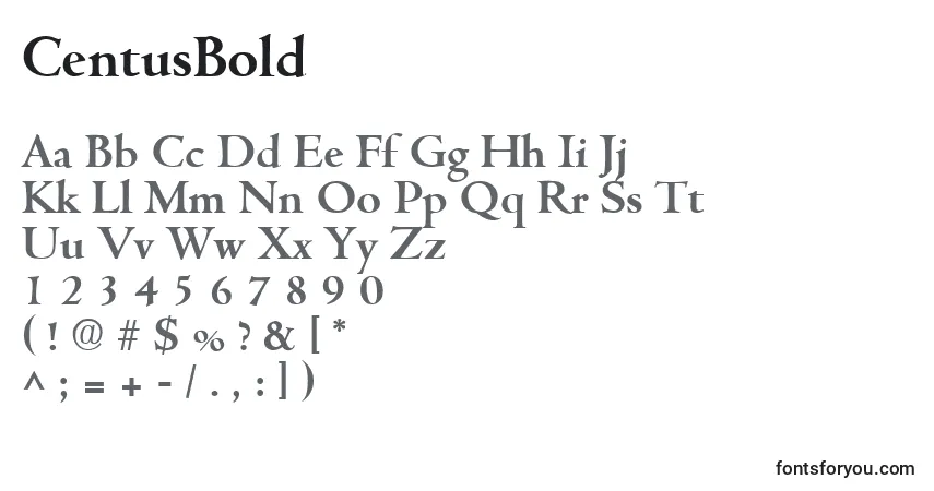 Schriftart CentusBold – Alphabet, Zahlen, spezielle Symbole