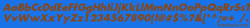 FortunecBolditalic Font – Brown Fonts on Blue Background
