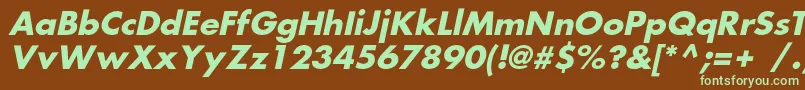 FortunecBolditalic-fontti – vihreät fontit ruskealla taustalla