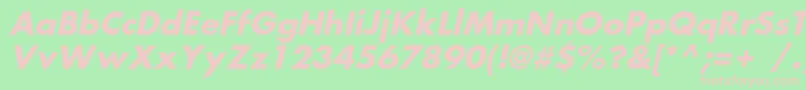 FortunecBolditalic-fontti – vaaleanpunaiset fontit vihreällä taustalla