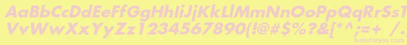 FortunecBolditalic Font – Pink Fonts on Yellow Background