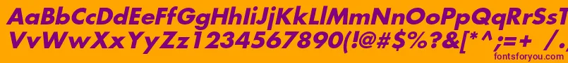 FortunecBolditalic-Schriftart – Violette Schriften auf orangefarbenem Hintergrund