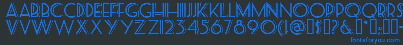 Posteretro Font – Blue Fonts on Black Background