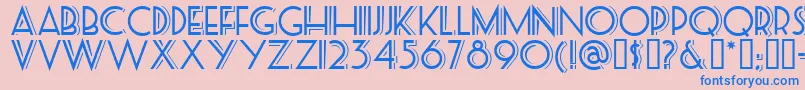 Posteretro-Schriftart – Blaue Schriften auf rosa Hintergrund