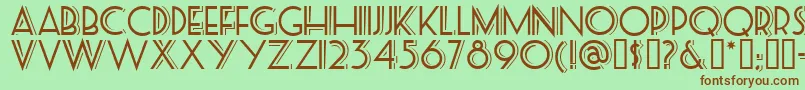 Posteretro Font – Brown Fonts on Green Background