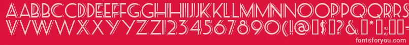 Posteretro Font – Pink Fonts on Red Background