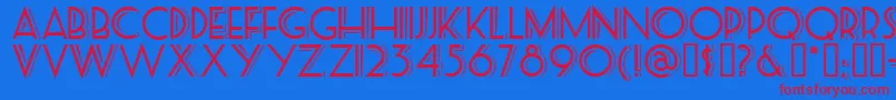 Posteretro Font – Red Fonts on Blue Background