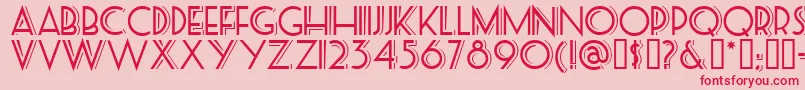 Posteretro-Schriftart – Rote Schriften auf rosa Hintergrund