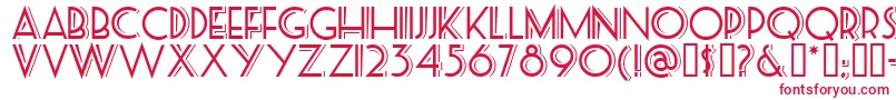 Posteretro-Schriftart – Rote Schriften auf weißem Hintergrund