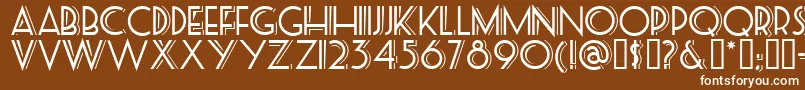 Posteretro-Schriftart – Weiße Schriften auf braunem Hintergrund
