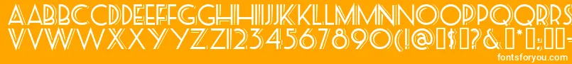 Posteretro-Schriftart – Weiße Schriften auf orangefarbenem Hintergrund
