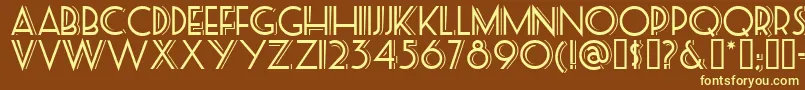 Posteretro-Schriftart – Gelbe Schriften auf braunem Hintergrund