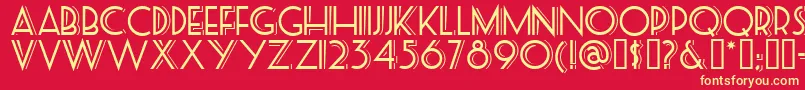 Posteretro Font – Yellow Fonts on Red Background
