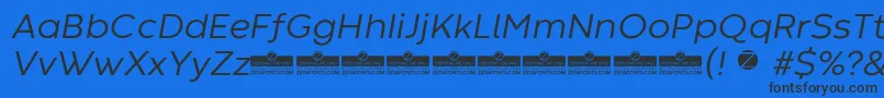 CodecWarmNewsItalicTrial-Schriftart – Schwarze Schriften auf blauem Hintergrund