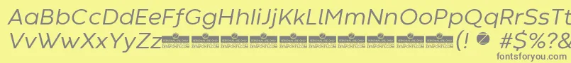 Шрифт CodecWarmNewsItalicTrial – серые шрифты на жёлтом фоне