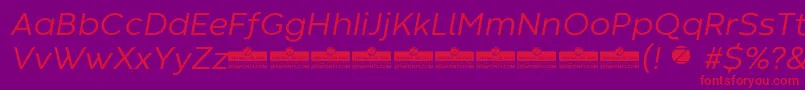 CodecWarmNewsItalicTrial-Schriftart – Rote Schriften auf violettem Hintergrund