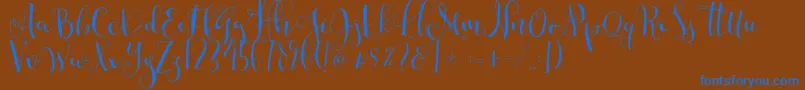 Cestlaisabellyalt Font – Blue Fonts on Brown Background