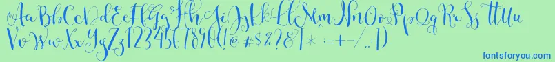 Cestlaisabellyalt Font – Blue Fonts on Green Background
