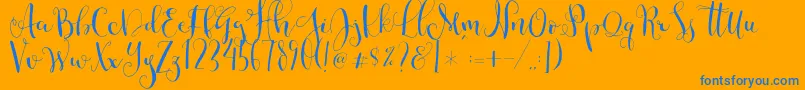 Cestlaisabellyalt Font – Blue Fonts on Orange Background