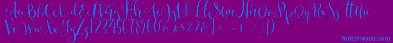 Cestlaisabellyalt Font – Blue Fonts on Purple Background