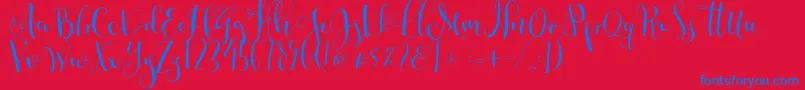 Cestlaisabellyalt Font – Blue Fonts on Red Background
