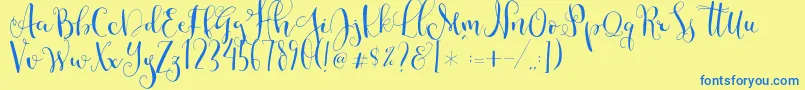 Cestlaisabellyalt Font – Blue Fonts on Yellow Background