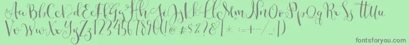 Cestlaisabellyalt Font – Gray Fonts on Green Background