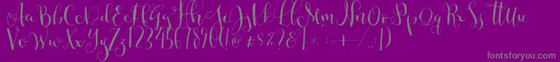 フォントCestlaisabellyalt – 紫の背景に灰色の文字