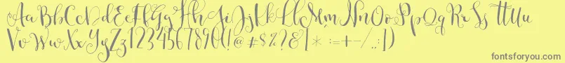 Cestlaisabellyalt Font – Gray Fonts on Yellow Background